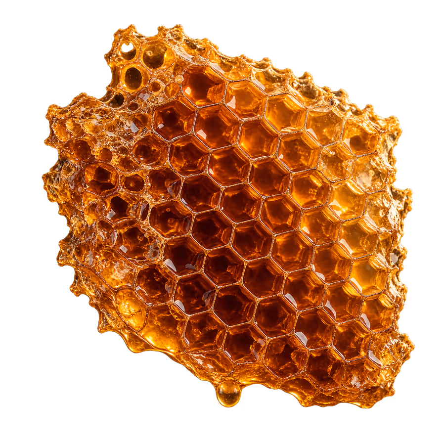 Rich copper-amber honeycomb